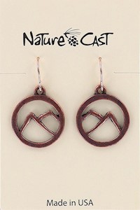 70019 EARRING DANGLE COPPER TONE MOUNTAIN IN CIRCLE MAIN