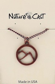 70020 PENDANT COPPER TONE MOUNTAIN IN CIRCLE W/ 18" CHAIN THUMBNAIL