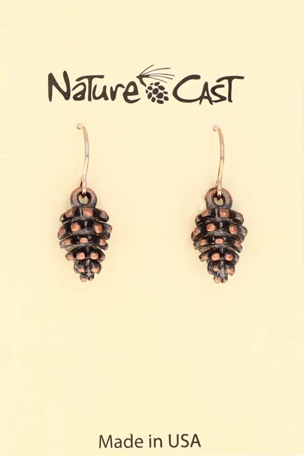 70021 EARRING DANGLE COPPER TONE PINECONE MAIN