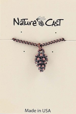 70022 PENDANT COPPER TONE PINECONE W/ 18" CHAIN LARGE