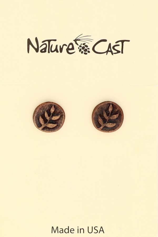 70023 EARRING POST COPPER TONE ROUND W/BRANCH LARGE