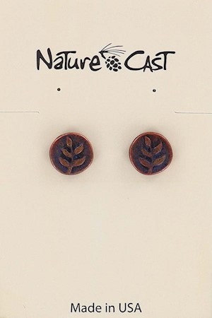 70023 EARRING POST COPPER TONE ROUND W/BRANCH LARGE