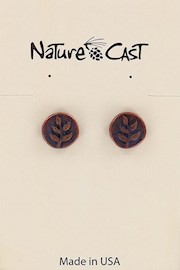 70023 EARRING POST COPPER TONE ROUND W/BRANCH THUMBNAIL