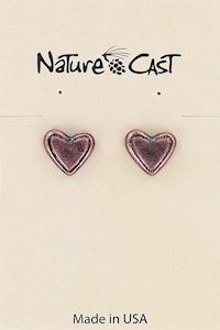 70025 EARRING POST COPPER TONE PUFF HEART MAIN