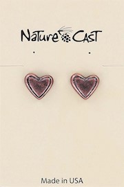 70025 EARRING POST COPPER TONE PUFF HEART THUMBNAIL