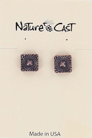70026 EARRING POST COPPER TONE SQUARE WITH RAYS THUMBNAIL