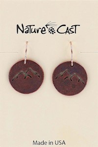 70028 EARRING DANGLE COPPER TONE CUTOUT MOUNTAIN PEAKS MAIN