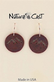 70028 EARRING DANGLE COPPER TONE CUTOUT MOUNTAIN PEAKS THUMBNAIL