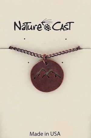 70029 PENDANT COPPER TONE CUTOUT MOUNTAIN PEAKS W/18" CHAIN LARGE