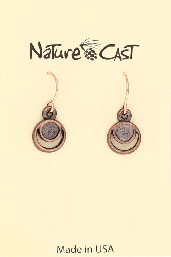 70030 EARRING DANGLE COPPER TONE DOUBLE HOOP MAIN