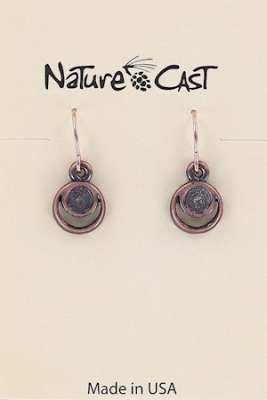 70030 EARRING DANGLE COPPER TONE DOUBLE HOOP LARGE