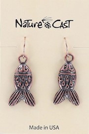 70031 EARRING DANGLE COPPER TONE FISH THUMBNAIL