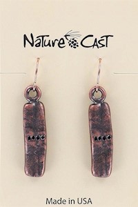 70033 EARRING DANGLE COPPER TONE RECTANGLE MAIN
