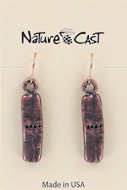 70033 EARRING DANGLE COPPER TONE RECTANGLE THUMBNAIL