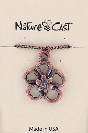 70035 PENDANT COPPER TONE LARGE FLOWER W/18" CHAIN LARGE