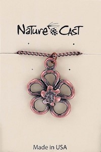 70035 PENDANT COPPER TONE LARGE FLOWER W/18" CHAIN MAIN