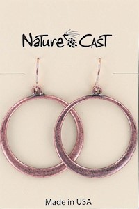 70036 EARRING DANGLE COPPER TONE HOOP MAIN