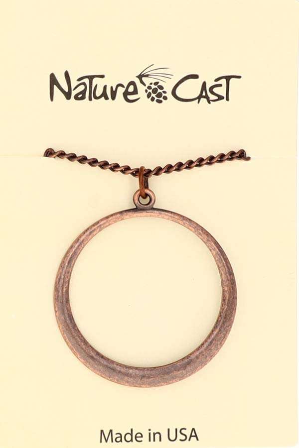 70037 PENDANT COPPER TONE HOOP W/18" CHAIN MAIN