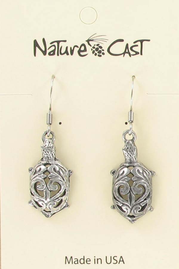 Earring dangle filigree turtle THUMBNAIL