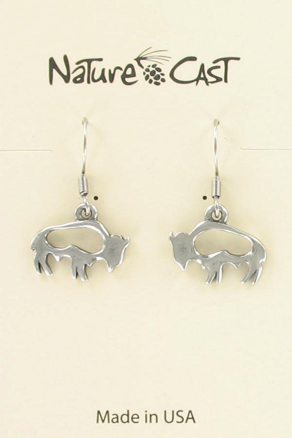 Earring dangle cutout buffalo THUMBNAIL