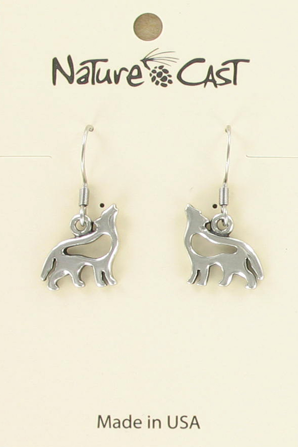 Earring dangle petro cutout wolf LARGE