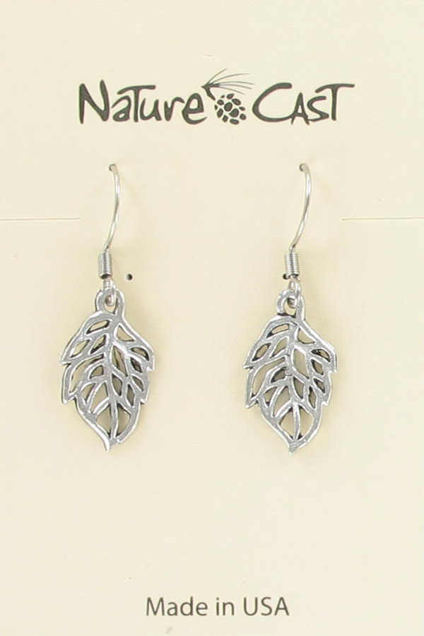 Earring dangle open leaf THUMBNAIL