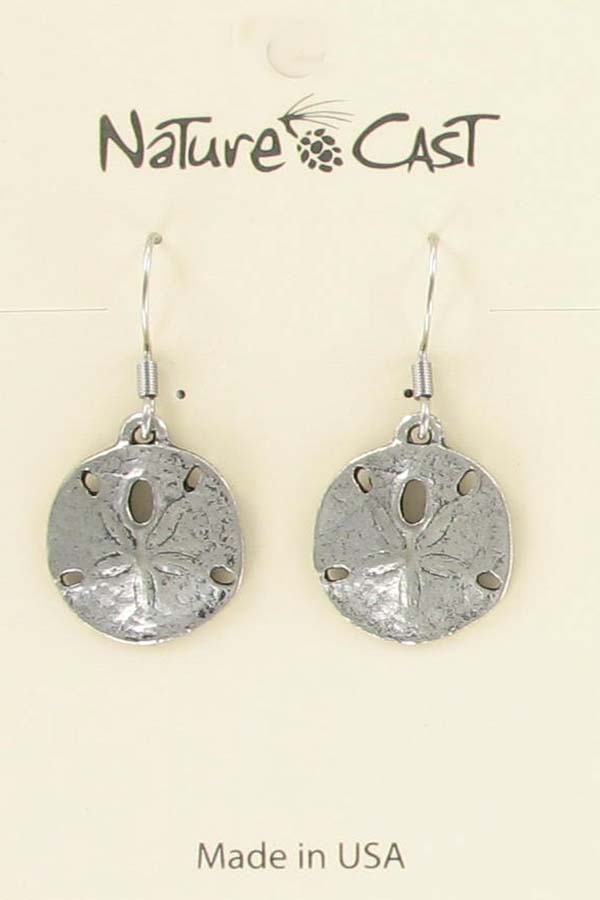 12434 Earring dangle sand dollar LARGE