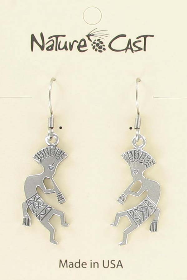 Earring dangle flat kokopelli THUMBNAIL