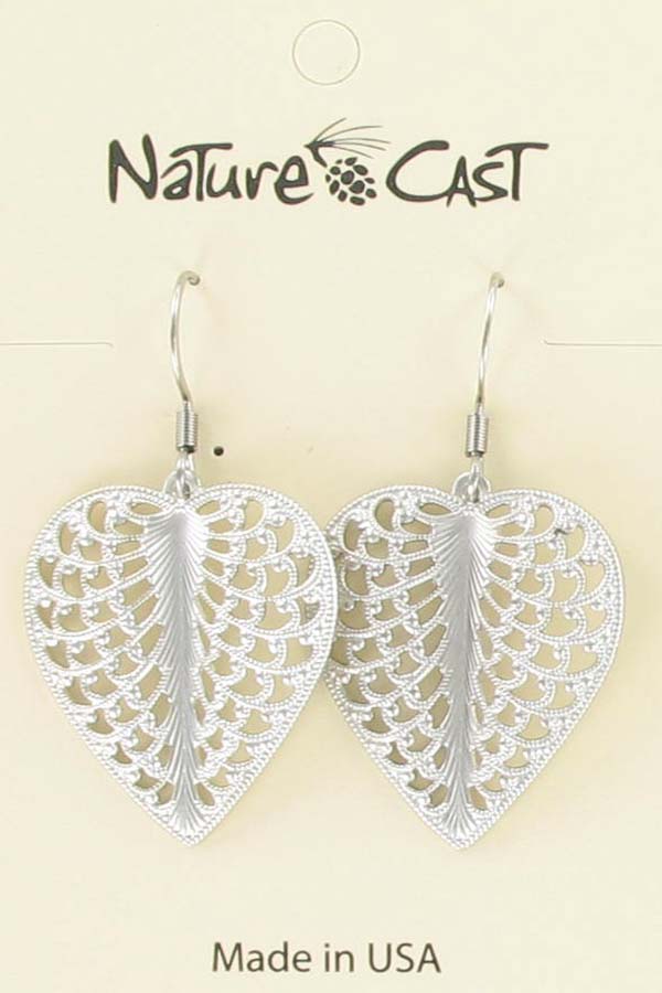 Earring dangle filigree heart THUMBNAIL