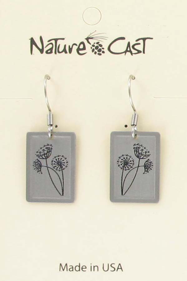 Earring dangle dandelion disc THUMBNAIL