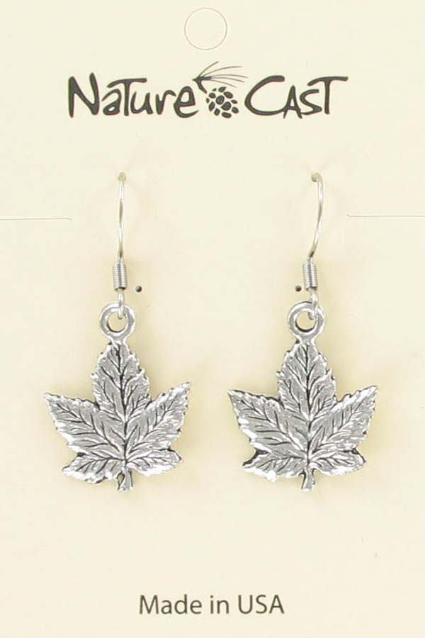 Earring dangle maple leaf THUMBNAIL