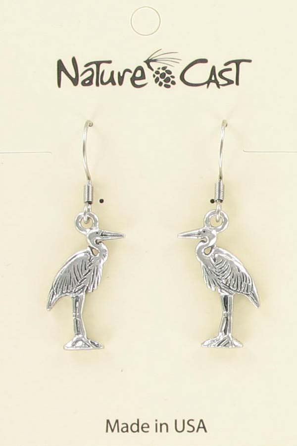 Earring dangle heron THUMBNAIL