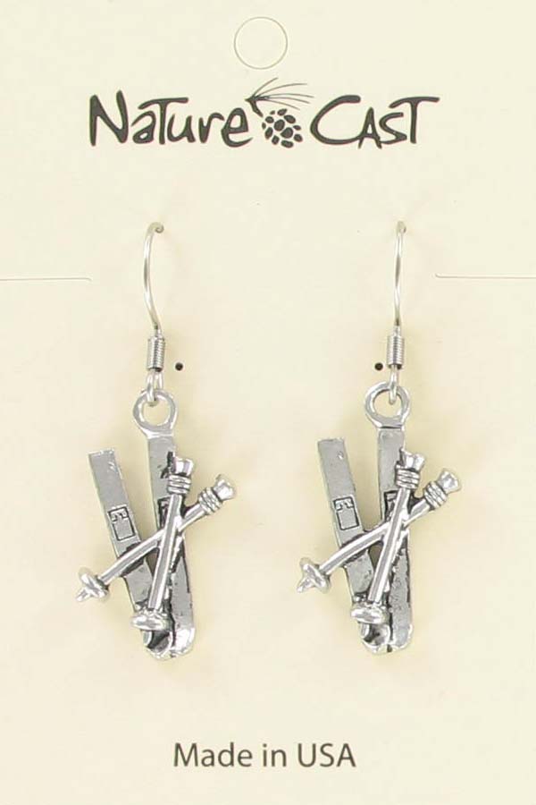 Earring dangle ski with poles THUMBNAIL