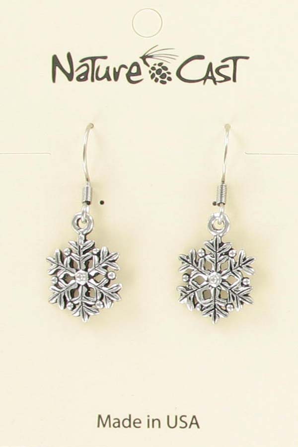 Earring dangle petite snowflake THUMBNAIL