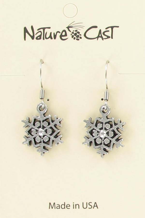 Earring dangle small snowflake LARGE