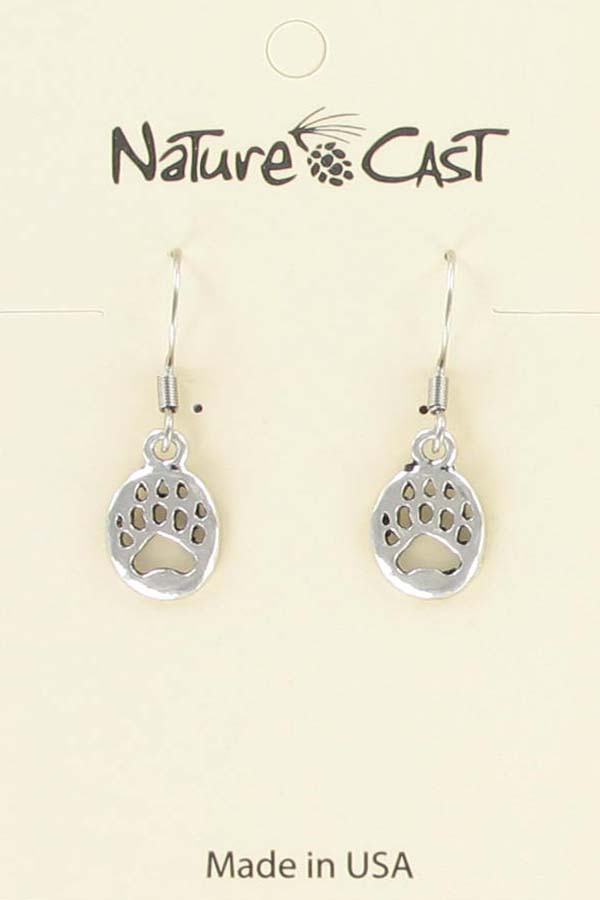 Earring dangle small bear paw LARGE