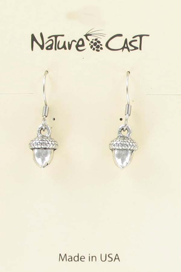Earring dangle small acorn THUMBNAIL