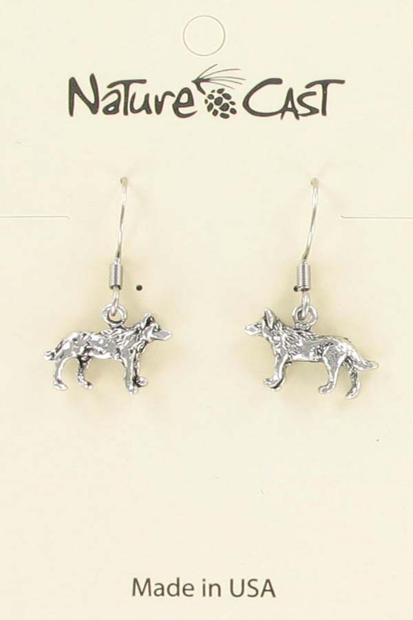 Earring dangle wolf THUMBNAIL