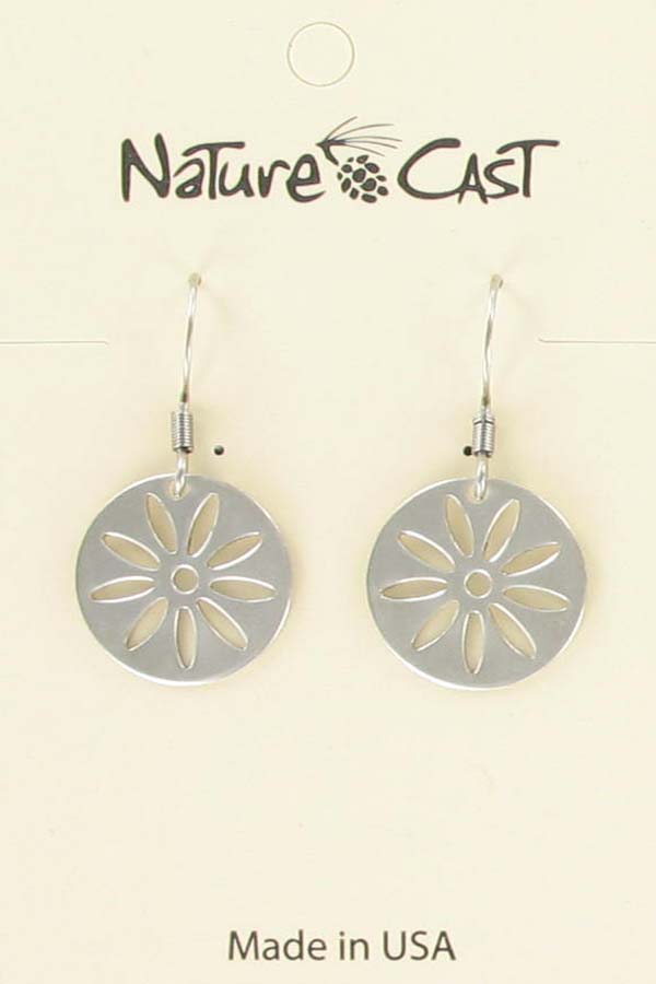 Earring dangle round daisy cut out THUMBNAIL