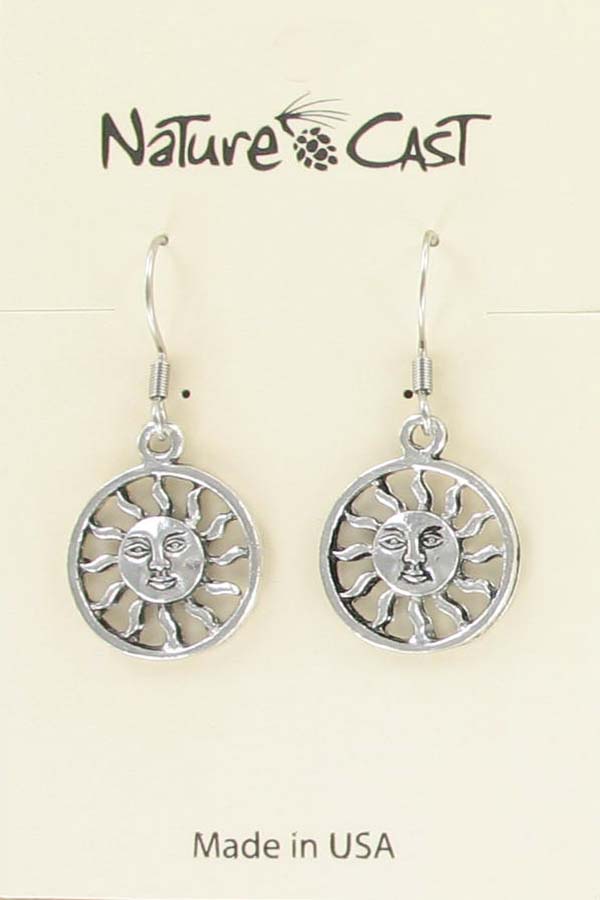 Earring dangle sun face THUMBNAIL