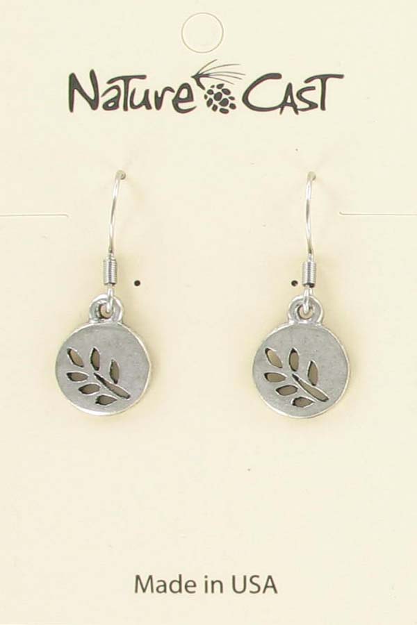 Earring dangle small circle with cut out branch THUMBNAIL