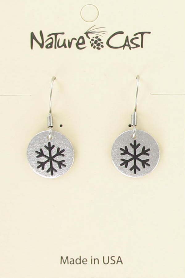 Earring dangle small snowflake THUMBNAIL