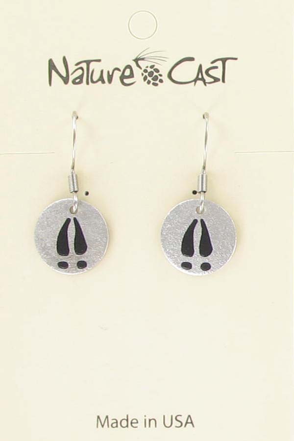 Earring dangle deer track LARGE