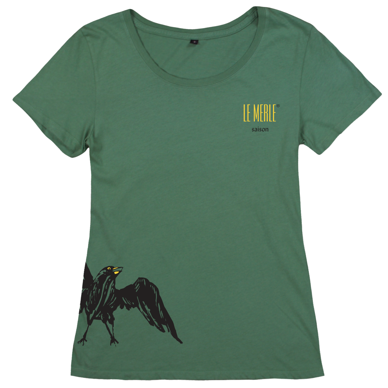 Le Merle Ladies T-shirt Short Sleeve Scoop Neck Farm Fresh 100% Organic Cotton MAIN