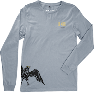 Le Merle Men's T-shirt LS Farm Fresh- Silver 100% Organic Cotton MAIN
