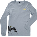 Le Merle Men's T-shirt LS Farm Fresh- Silver 100% Organic Cotton THUMBNAIL
