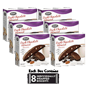 6 Boxes of Dark Chocolate Almond Biscotti THUMBNAIL