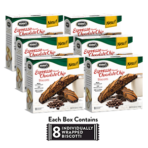 Espresso Chocolate Chip Biscotti - 6 Boxes LARGE