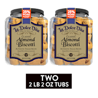 Two 34 oz. Tubs of Classic Almond Biscotti – Nonnis Foods