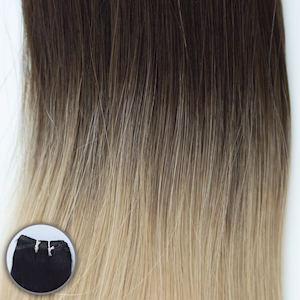16” Machine-Tied Weft - #2/18 Cafe Noir Balayage [Beauvoir] THUMBNAIL